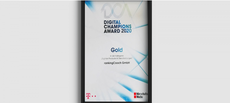 rankingCoach gana el PREMIO DIGITAL CHAMPIONS 2020