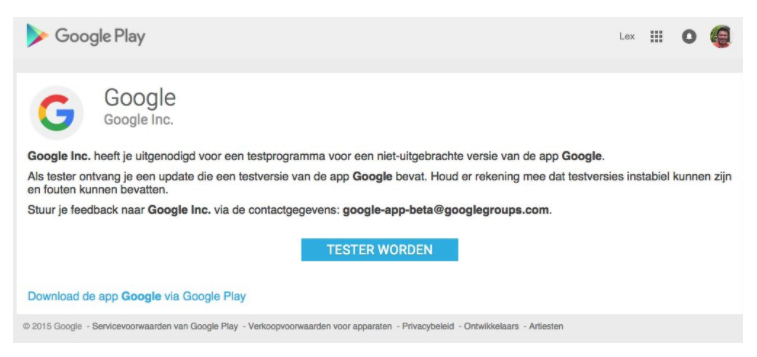 Word nu ook Google Beta Tester