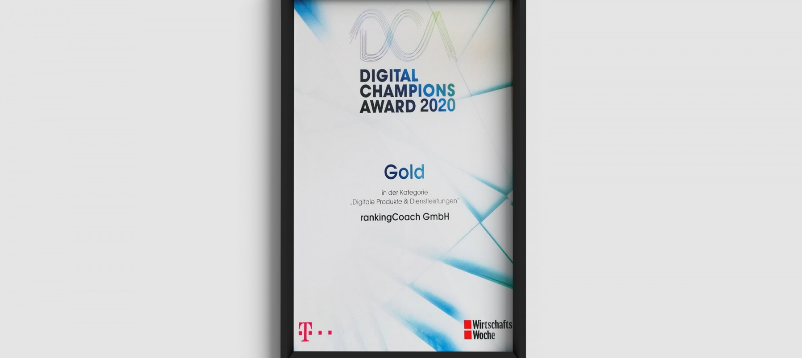 rankingCoach vince il DIGITAL CHAMPIONS AWARD 2020