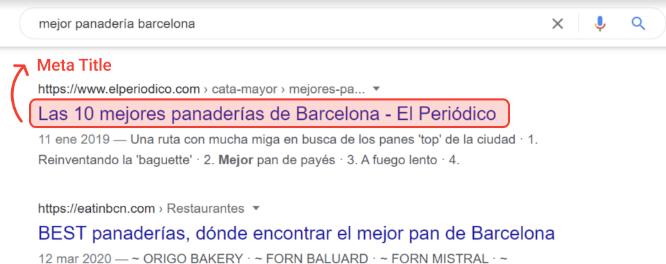 titulo y meta descripción