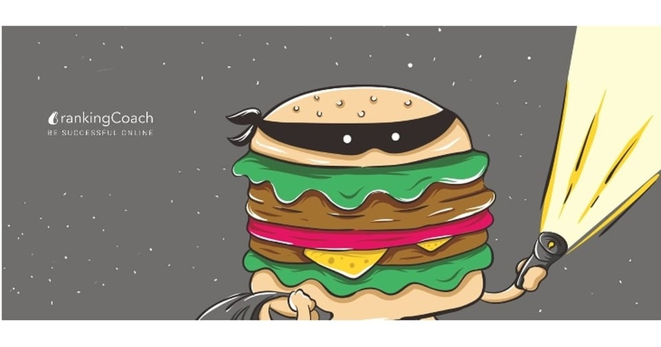 Imagen destacada: hamburguesa superhéroe representa el éxito PYME con SEO local.