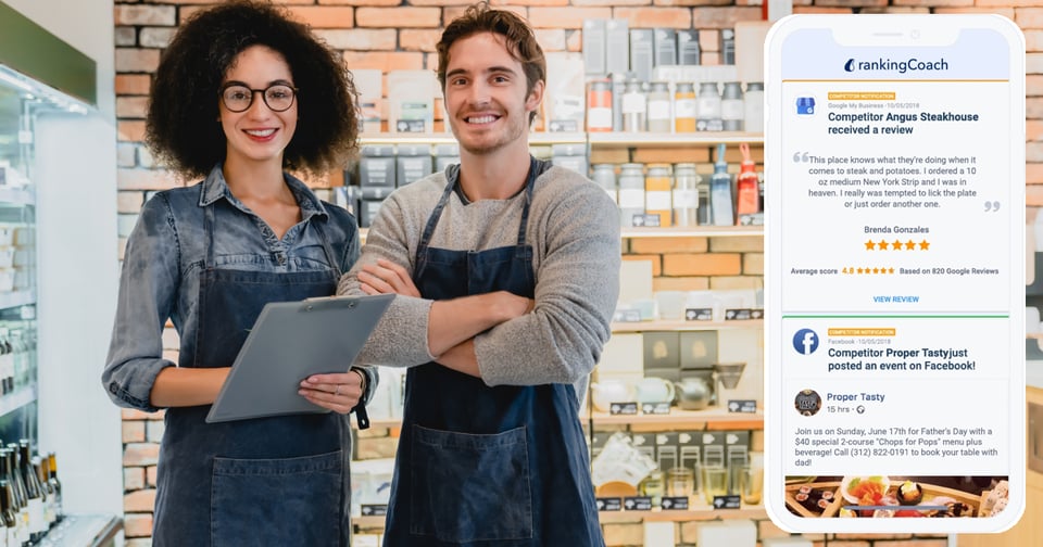 Pequeños negocios usando la app de rankingCoach