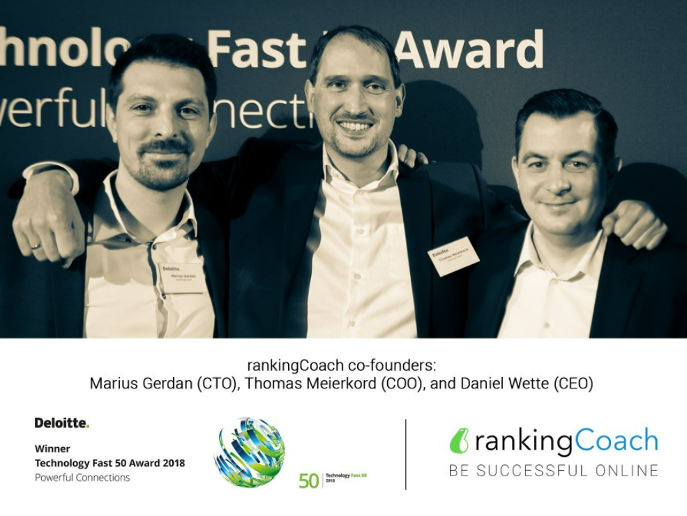 rankingCoach gana el premio Technology Fast 50 Award 2018 de Deloitte