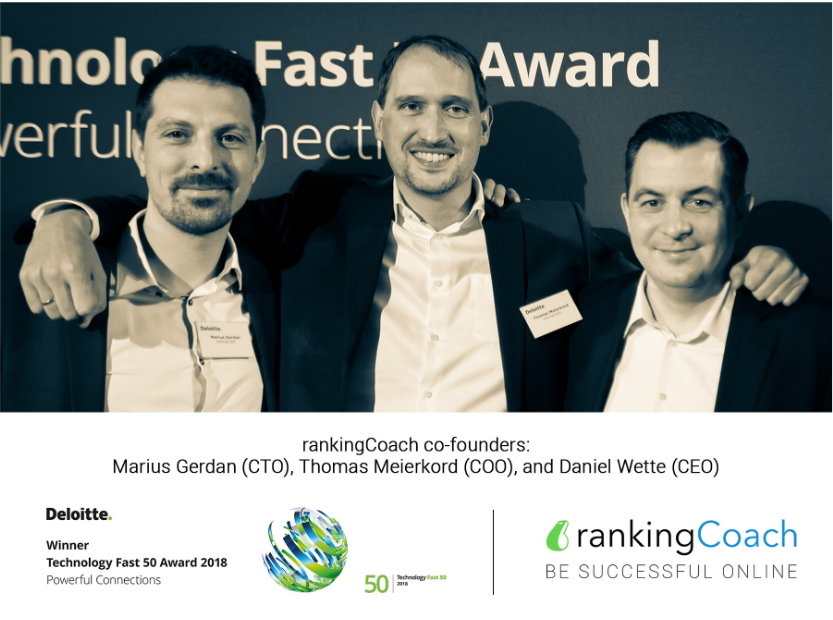 rankingCoach remporte le prix Technology Fast 50 2018 de Deloitte